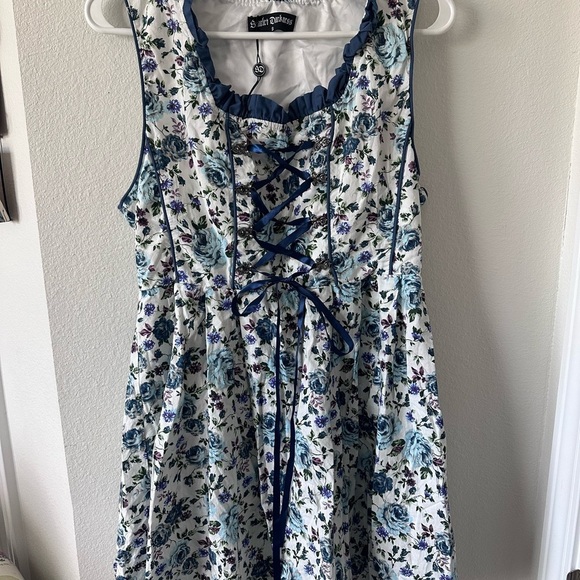 Scarlet Darkness Dresses & Skirts - Scarlet Darkness Blue Floral Corset Dress Size S